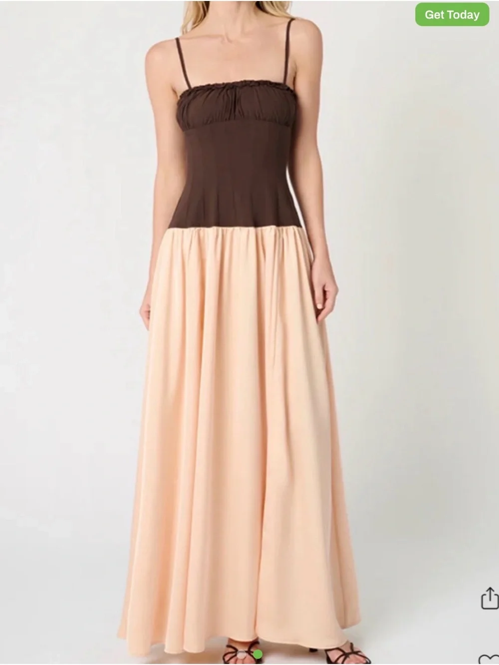 WeWorewhat  Brown and Pink Maxi Dress